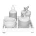 Kit Higiene Espelho Potes, Molhadeira, Porta Álcool-Gel e Capa Cavalinho Prata Quarto Bebê Unissex