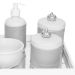 Kit Higiene Espelho Potes, Molhadeira, Porta Álcool-Gel e Capa Coroa Prata Quarto Bebê Unissex