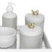 Kit Higiene Espelho Potes, Molhadeira, Porta Álcool-Gel e Capa Passarinho Dourado Quarto Bebê Unissex
