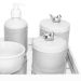 Kit Higiene Espelho Potes, Molhadeira, Porta Álcool-Gel e Capa Passarinho Prata Quarto Bebê Unissex