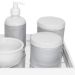 Kit Higiene Espelho Potes, Molhadeira, Porta Álcool-Gel e Capa Prata Quarto Bebê Unissex