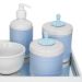 Kit Higiene Espelho Potes, Molhadeira, Porta Álcool-Gel e Capa Provençal Azul Quarto Bebê Menino
