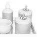 Kit Higiene Espelho Potes, Molhadeira, Porta Álcool-Gel e Capa Provençal Prata Quarto Bebê Unissex