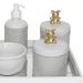 Kit Higiene Espelho Potes, Molhadeira, Porta Álcool-Gel e Capa Ursinho Dourado Quarto Bebê Unissex