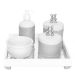 Kit Higiene Espelho Potes, Molhadeira, Porta Álcool-Gel e Capa Ursinho Prata Quarto Bebê Unissex