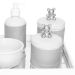 Kit Higiene Espelho Potes, Molhadeira, Porta Álcool-Gel e Capa Ursinho Prata Quarto Bebê Unissex