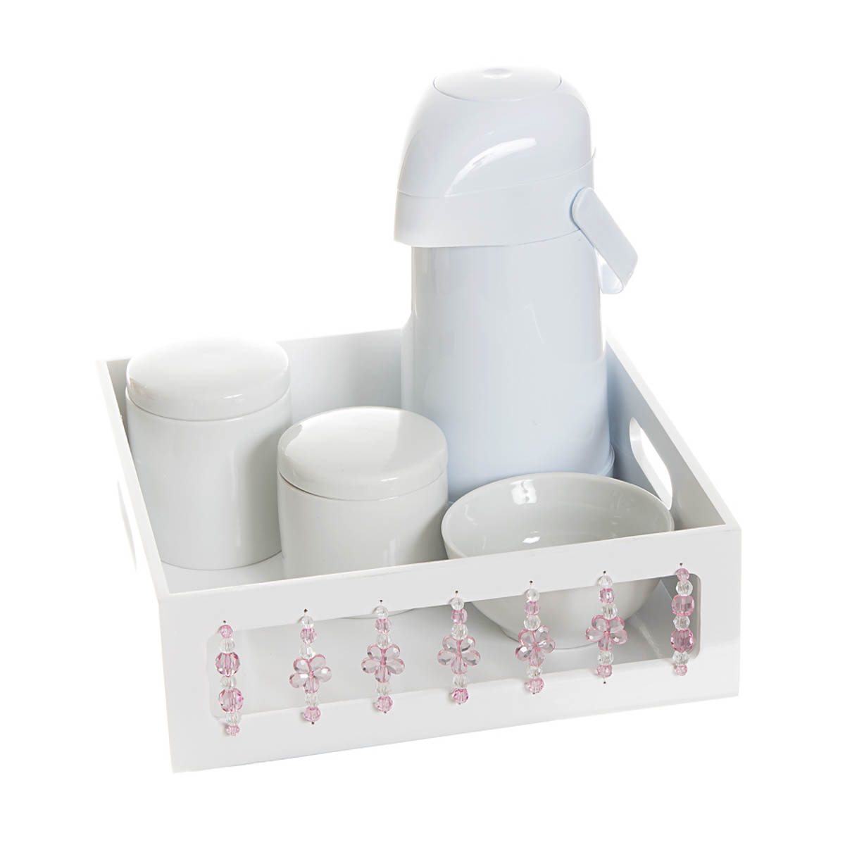 Kit Higiene Florzinha Rosa Quarto Bebê Menina