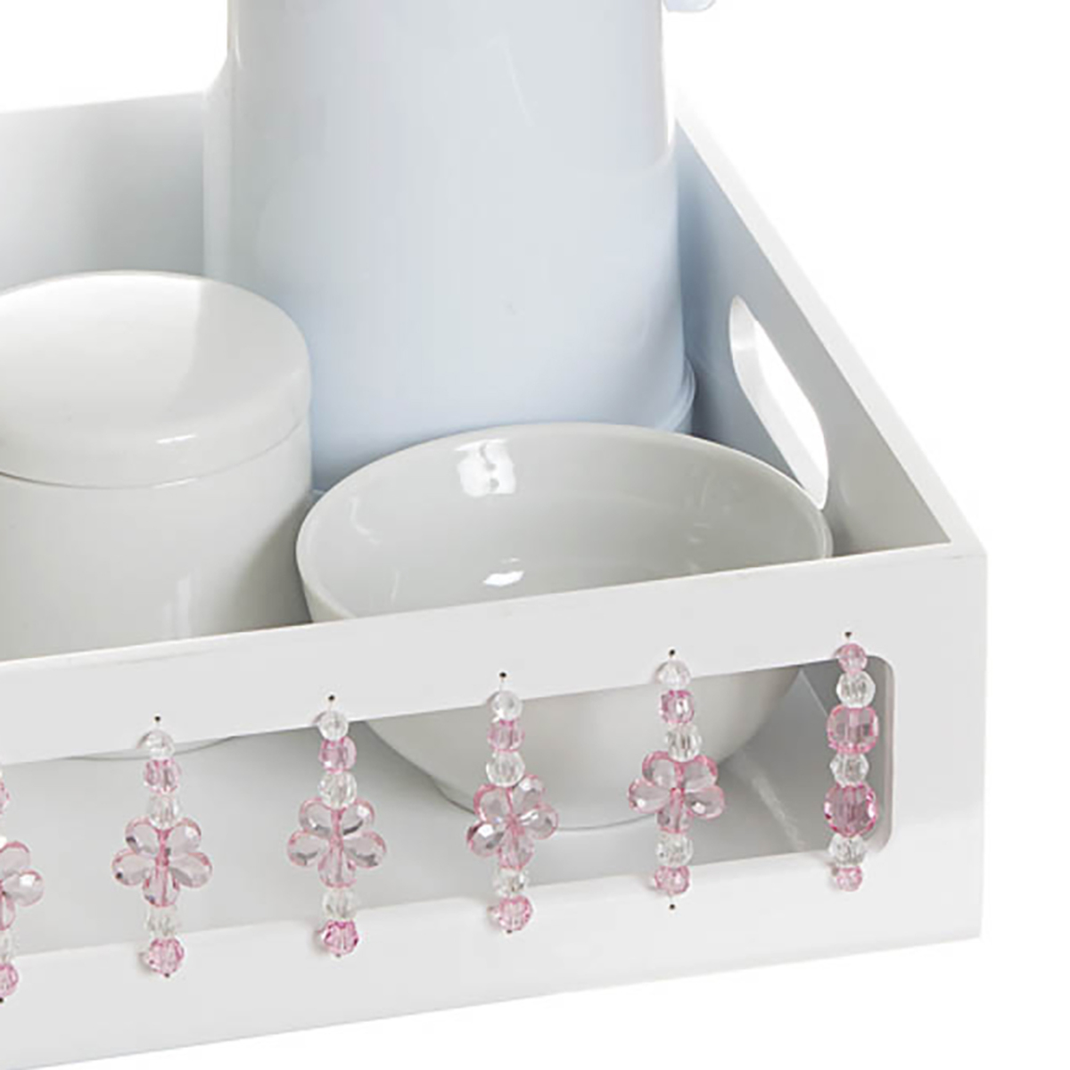 Kit Higiene Florzinha Rosa Quarto Bebê Menina