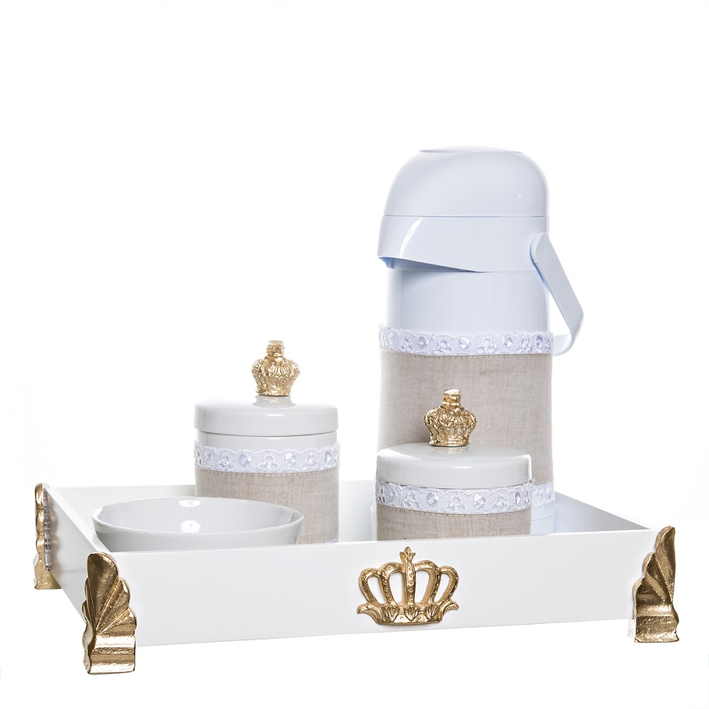 Kit Higiene Gold Com 5 Peças E Capa Quarto Bebê