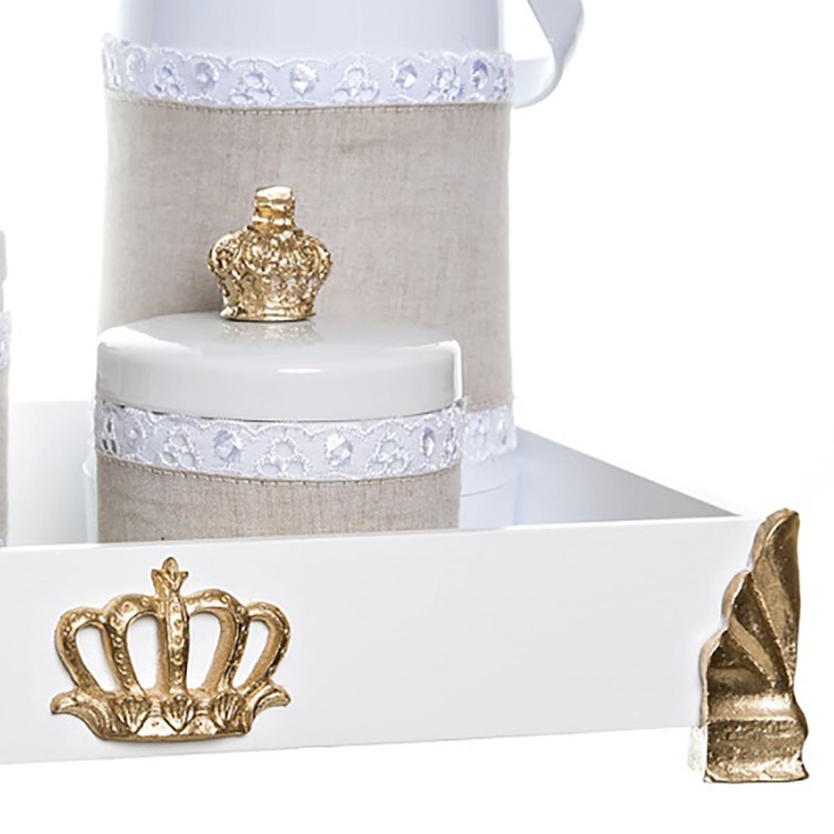 Kit Higiene Gold Com 5 Peças E Capa Quarto Bebê
