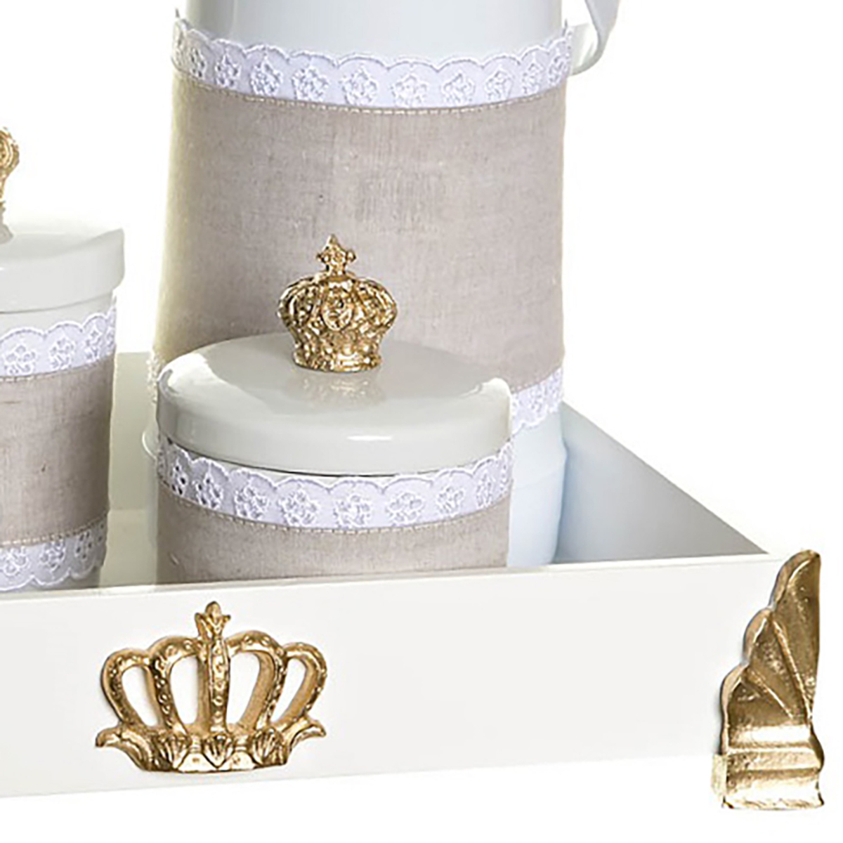 Kit Higiene Gold Com 6 Peças E Capa Quarto Bebê