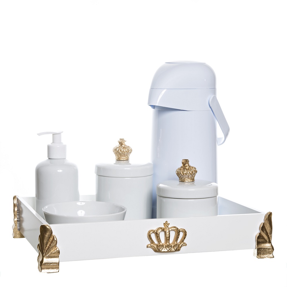 Kit Higiene Gold Com 6 Peças Quarto Bebê