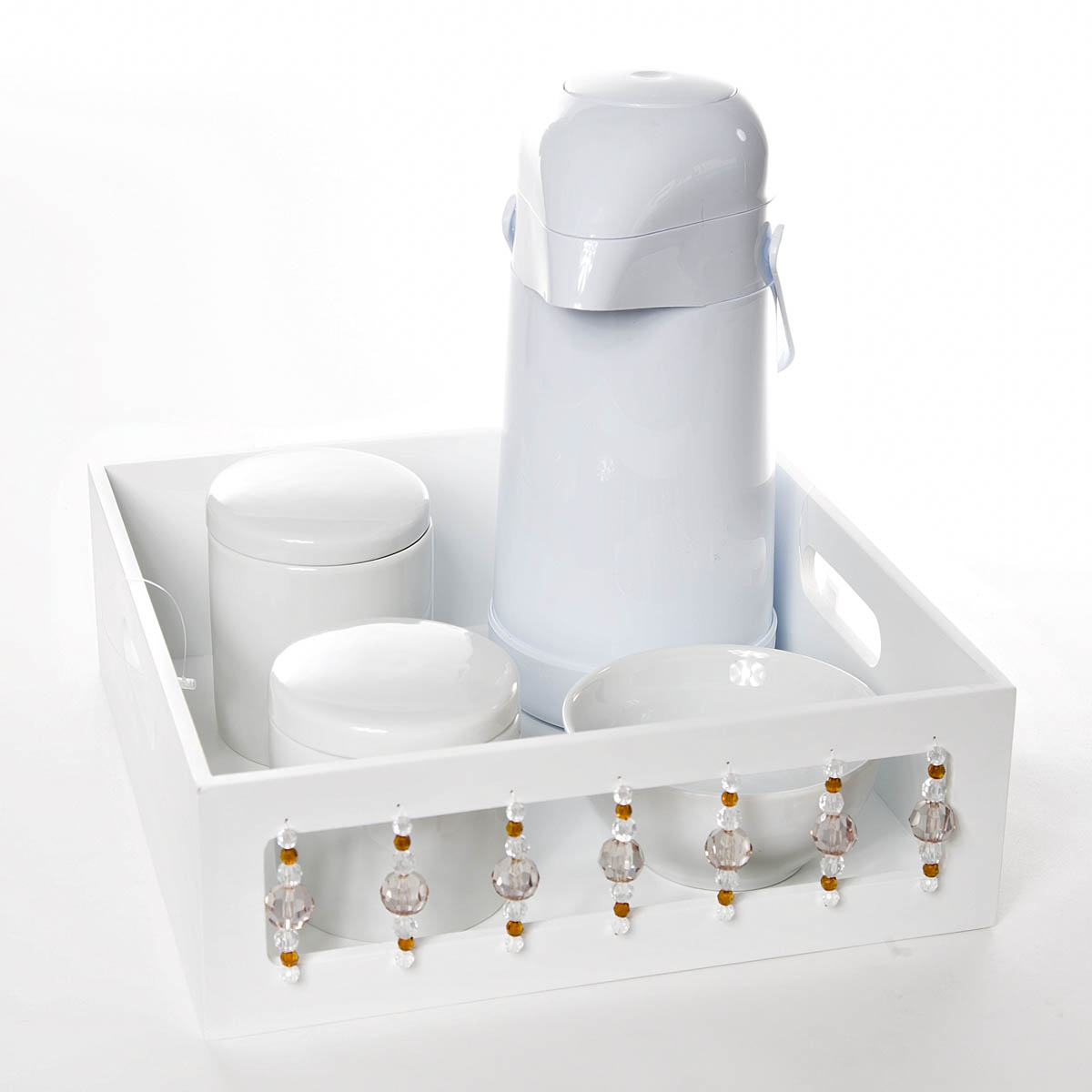 Kit Higiene Pedra Bege Quarto Bebê Menina Menino