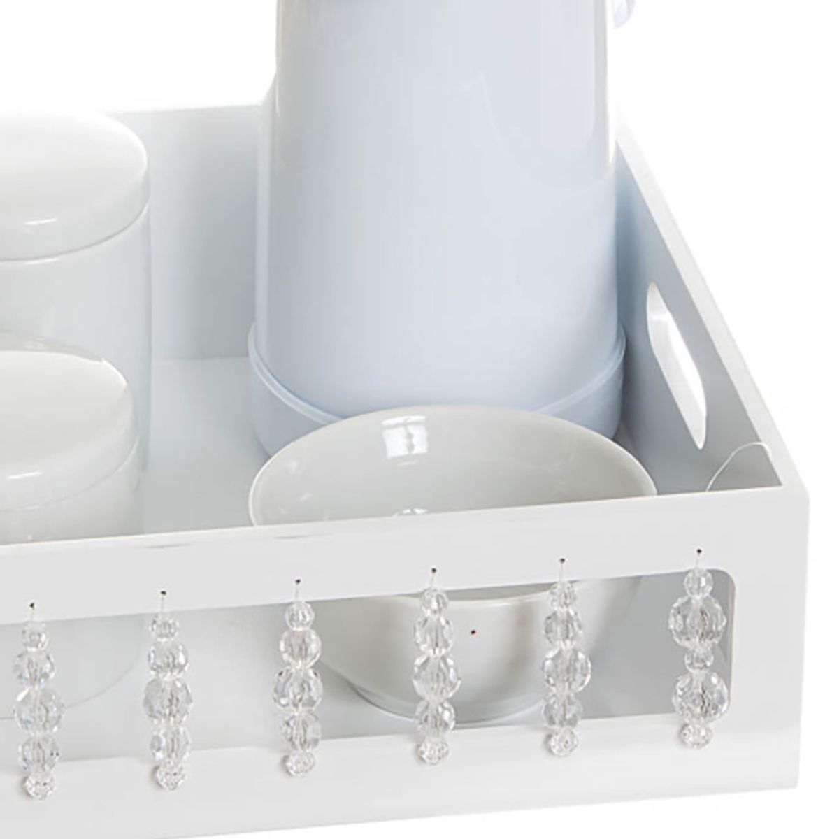 Kit Higiene Pedra Transparente Quarto Bebê Menina Menino