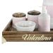 Kit Higiene Proveçal Dourado Com Nome Rosa Quarto Bebê Infantil Menina