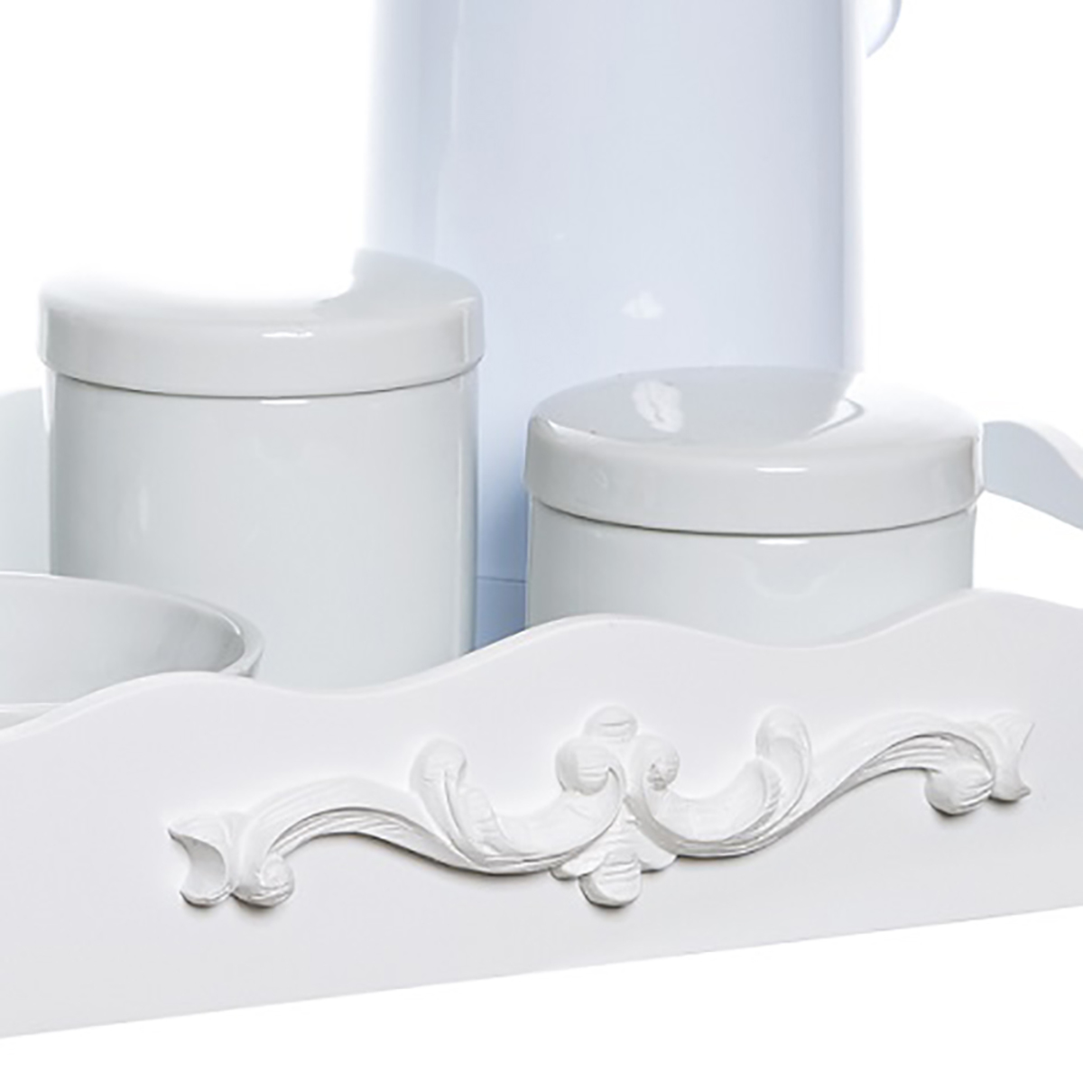 Kit Higiene Resina Arabesco Com Porta Álcool-Gel Quarto Bebê Infantil