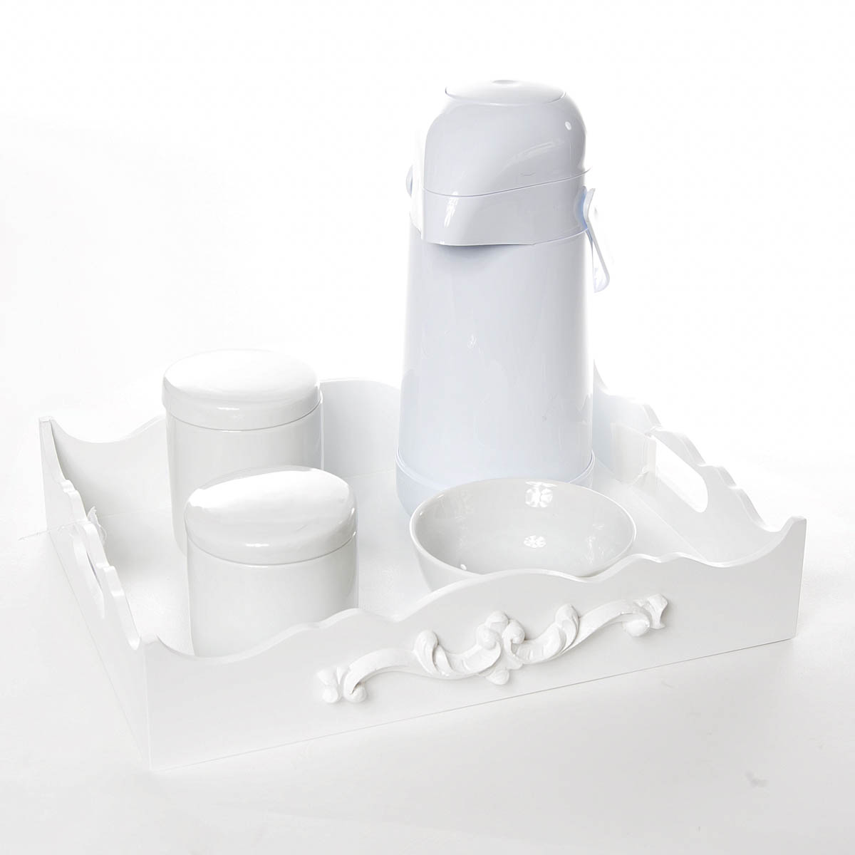 Kit Higiene Resina Arabesco Quarto Bebê Menina Menino