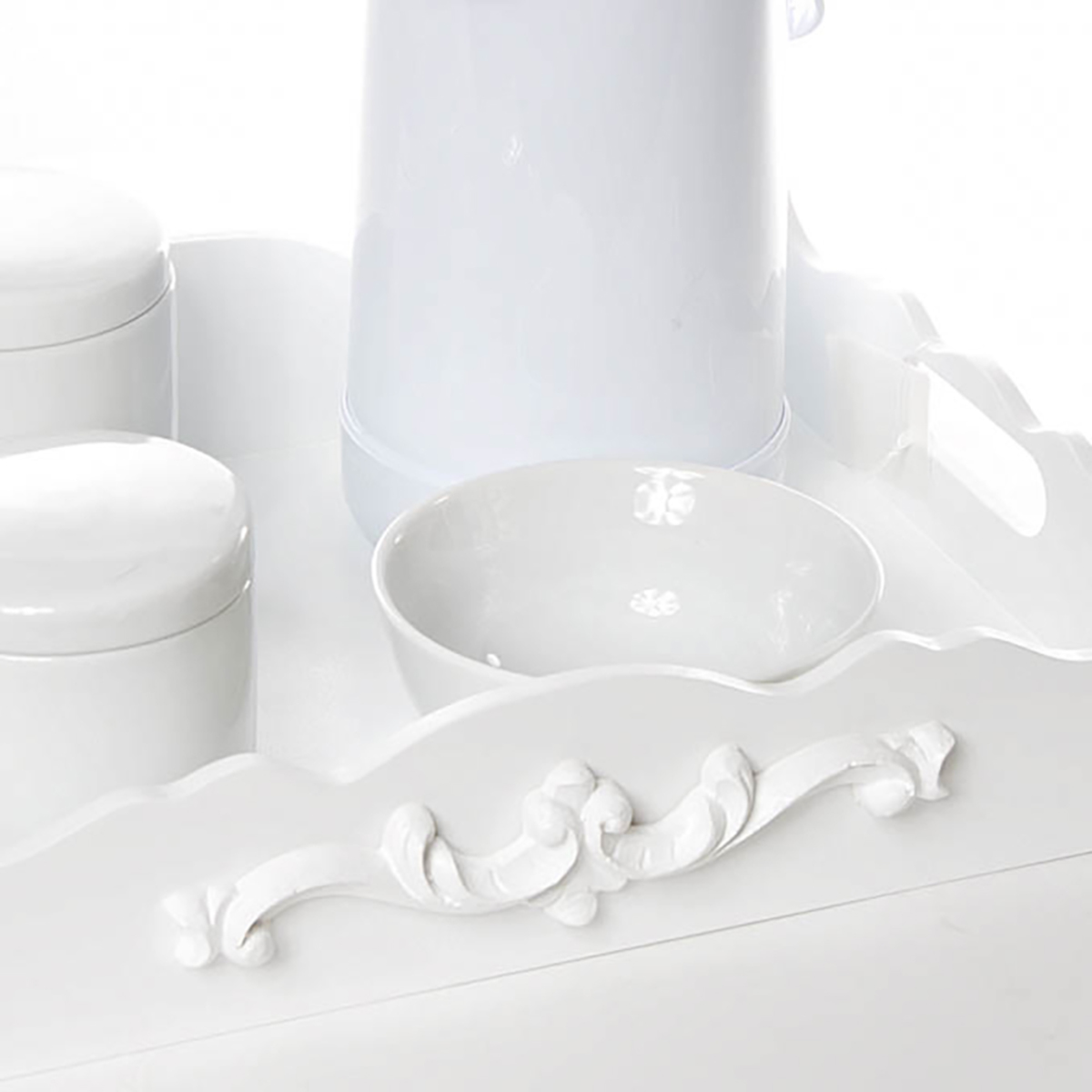 Kit Higiene Resina Arabesco Quarto Bebê Menina Menino