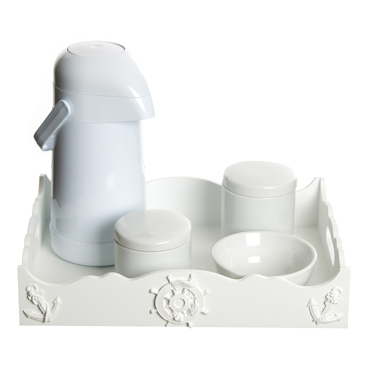 Kit Higiene Resina Marinheiro Quarto Bebê Menino