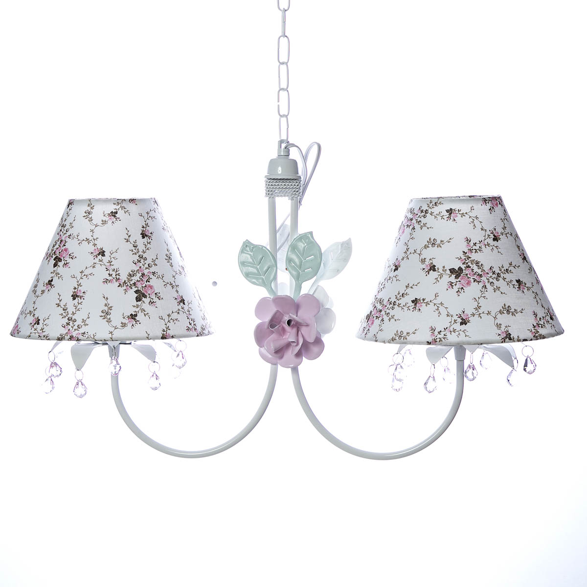 Lustre 2L Primavera Rosa 2 Flores G Rosa Quarto Bebê Infantil Menina