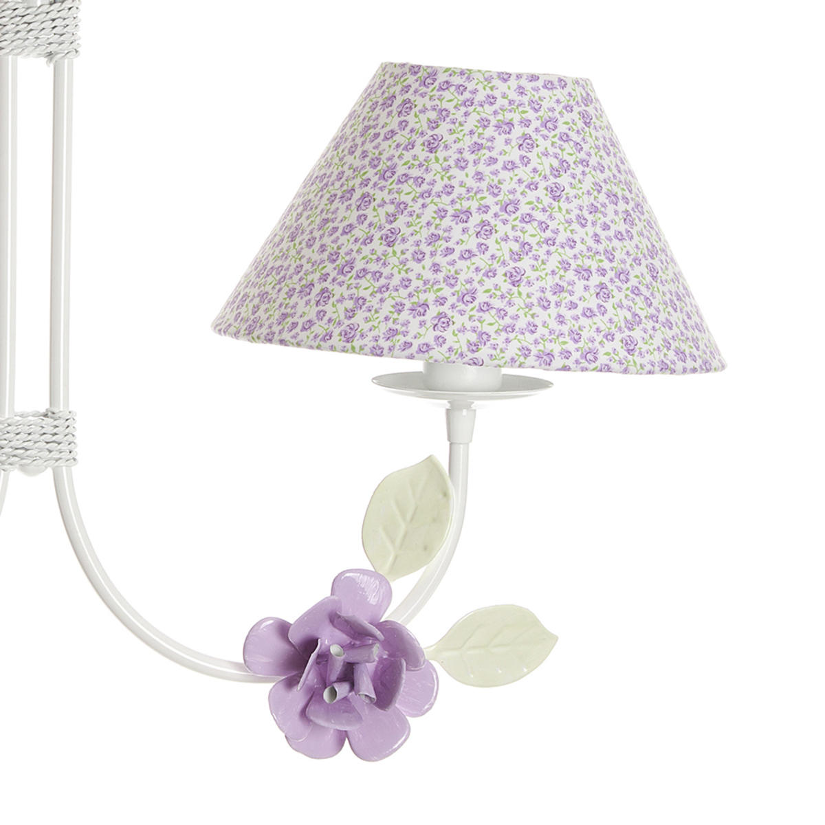 Lustre 2L Simples 2 Flores G Lilás Quarto Bebê Infantil Menina