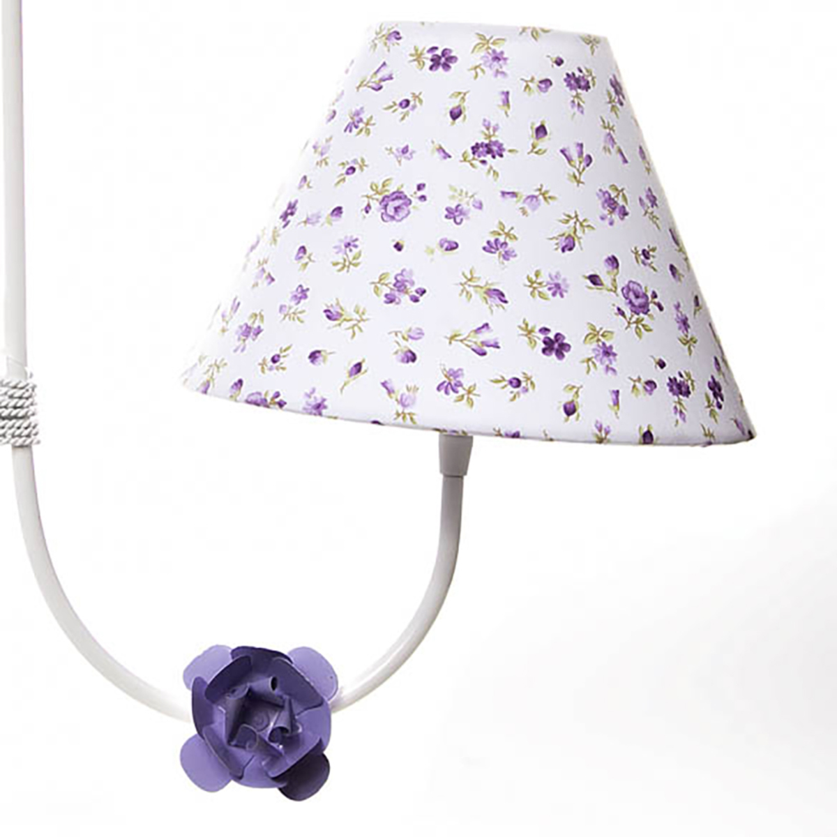 Lustre 2L Simples 2 Flores P Lilás Quarto Bebê Infantil Menina