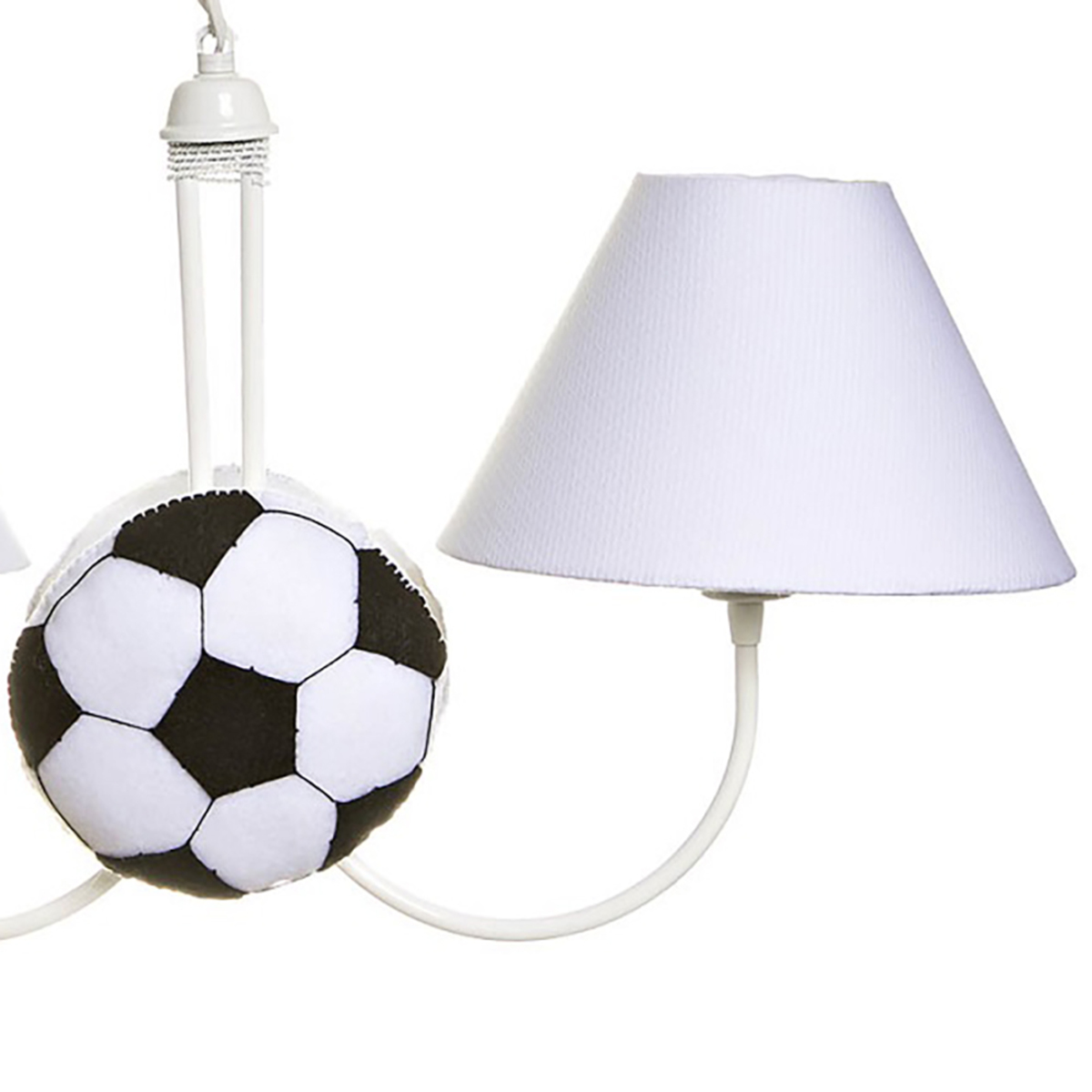 Lustre 2L Simples Com 2 Bolas De Futebol Quarto Bebê Infantil