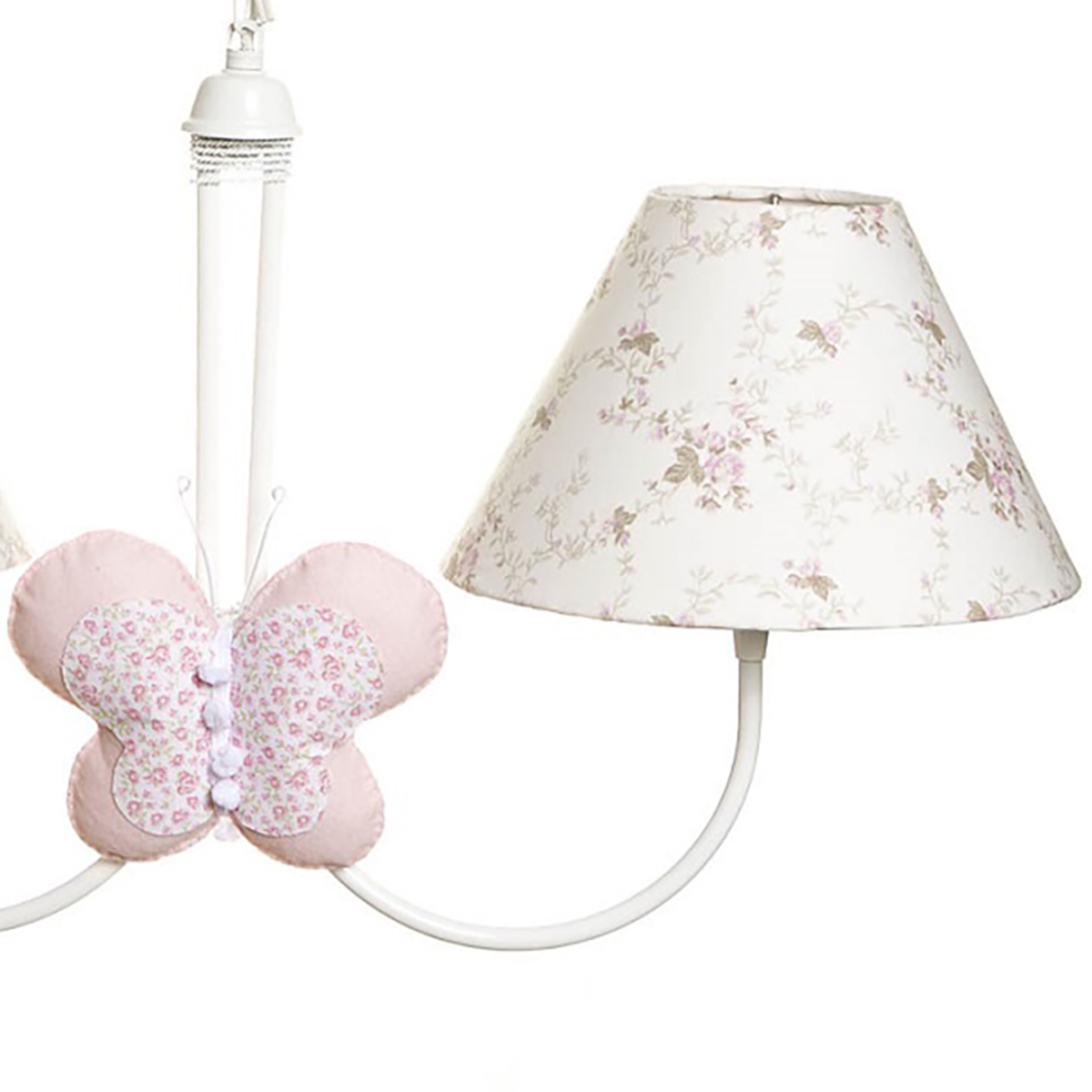 Lustre 2L Simples Com 2 Borboletas Quarto Bebê Infantil