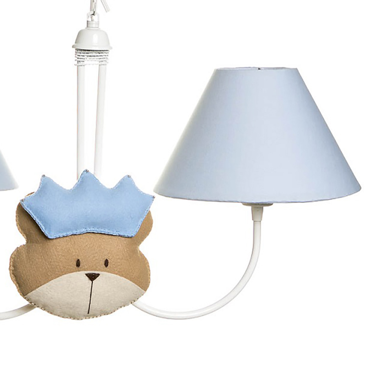 Lustre 2L Simples Com 2 Caras De Urso Príncipe Quarto Bebê Infantil