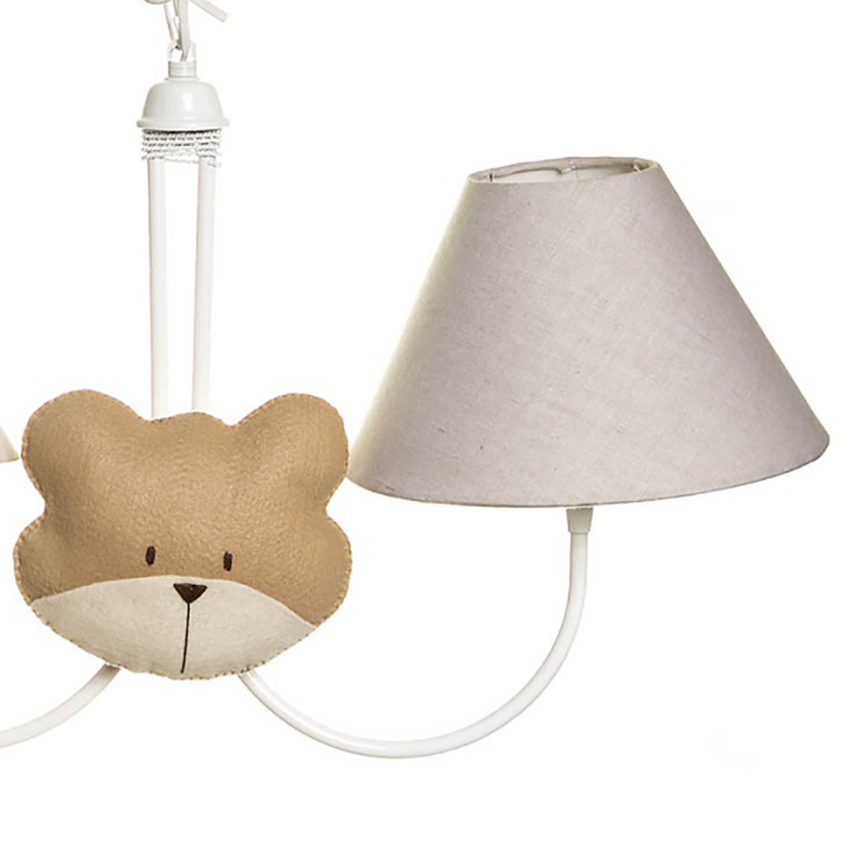 Lustre 2L Simples Com 2 Caras De Urso Quarto Bebê Infantil