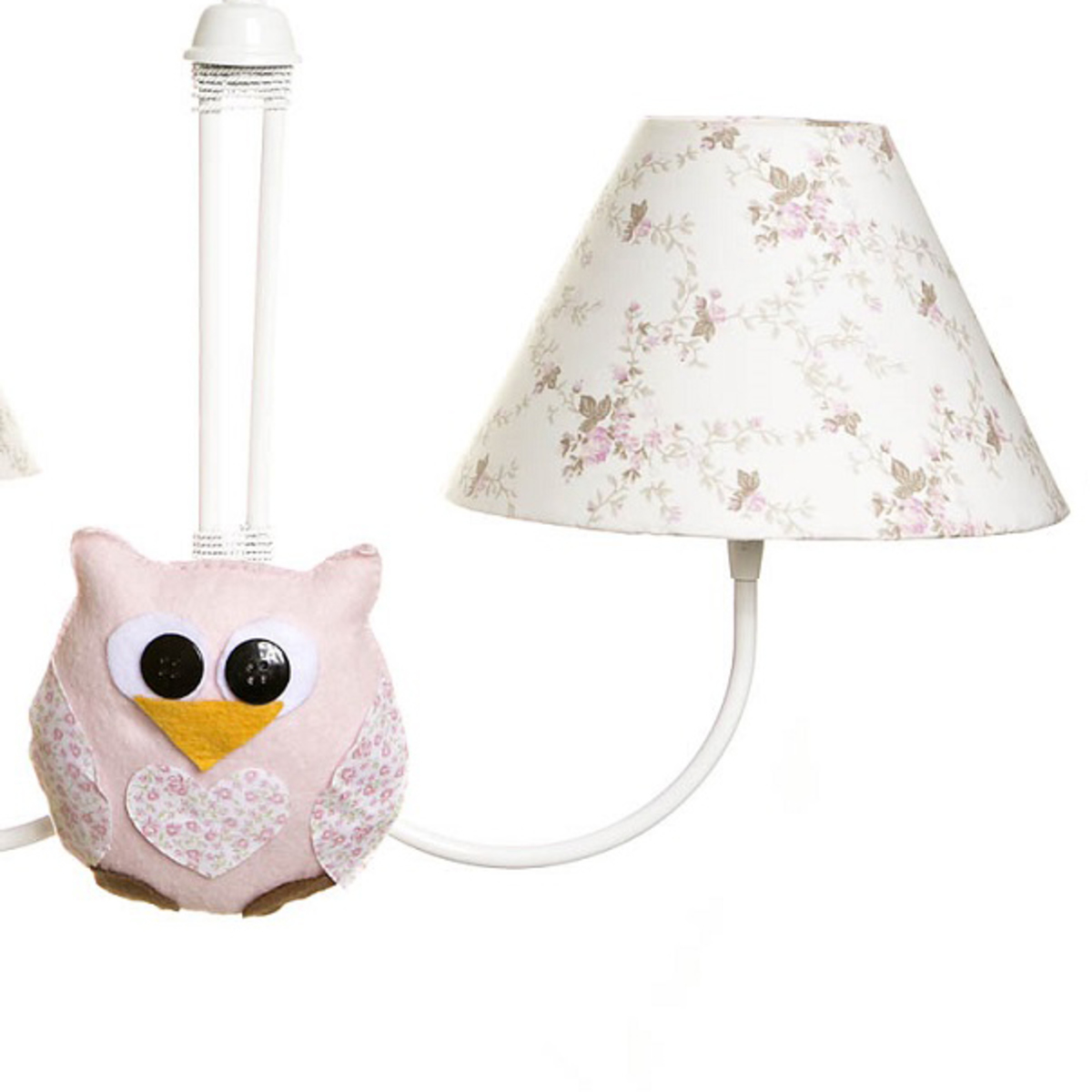 Lustre 2L Simples Com 2 Corujas Quarto Bebê Infantil