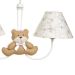 Lustre 2L Simples Com 2 Ursas Com Laço Quarto Bebê Infantil