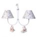 Lustre 2L Simples Com 2 Ursinhas De Tiara Rosa Quarto Bebê Infantil Menina