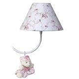 Lustre 2L Simples Com 2 Ursinhas De Tiara Rosa Quarto Bebê Infantil Menina