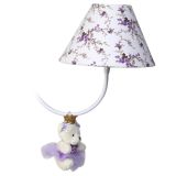 Lustre 2L Simples Com 2 Ursinhas Princesas Lilás Quarto Bebê Infantil Menina