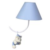 Lustre 2L Simples Com 2 Ursinhos De Boné Azul Quarto Bebê Infantil Menino