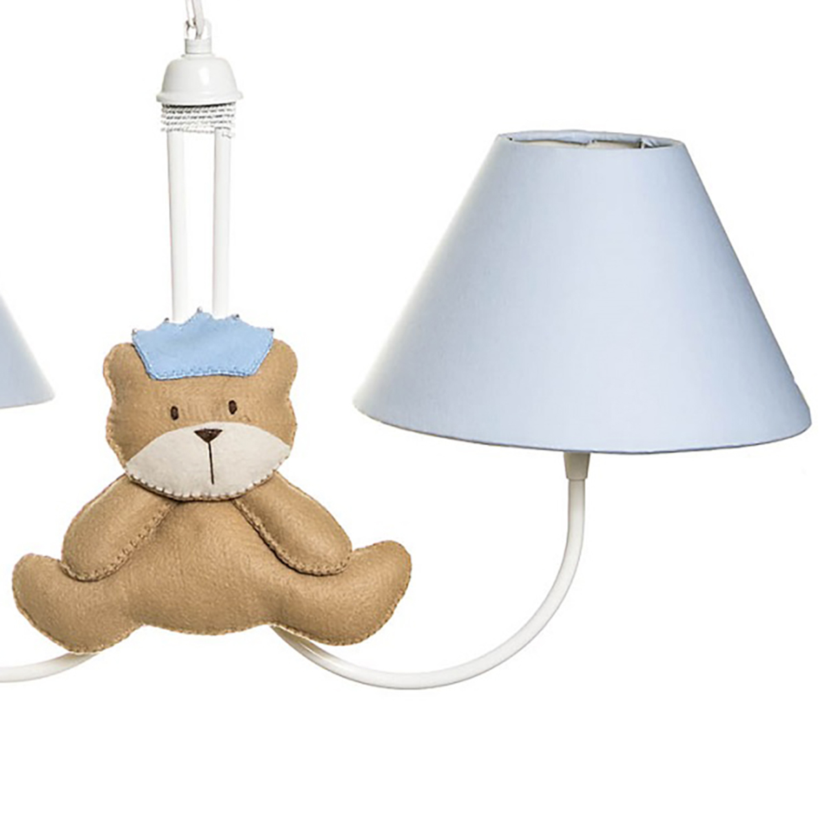 Lustre 2L Simples Com 2 Ursos Príncipes Quarto Bebê Infantil