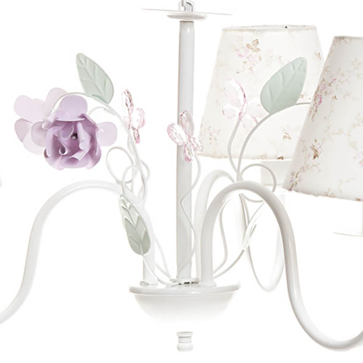 Lustre 3L Floral Rosa Quarto Bebê Infantil