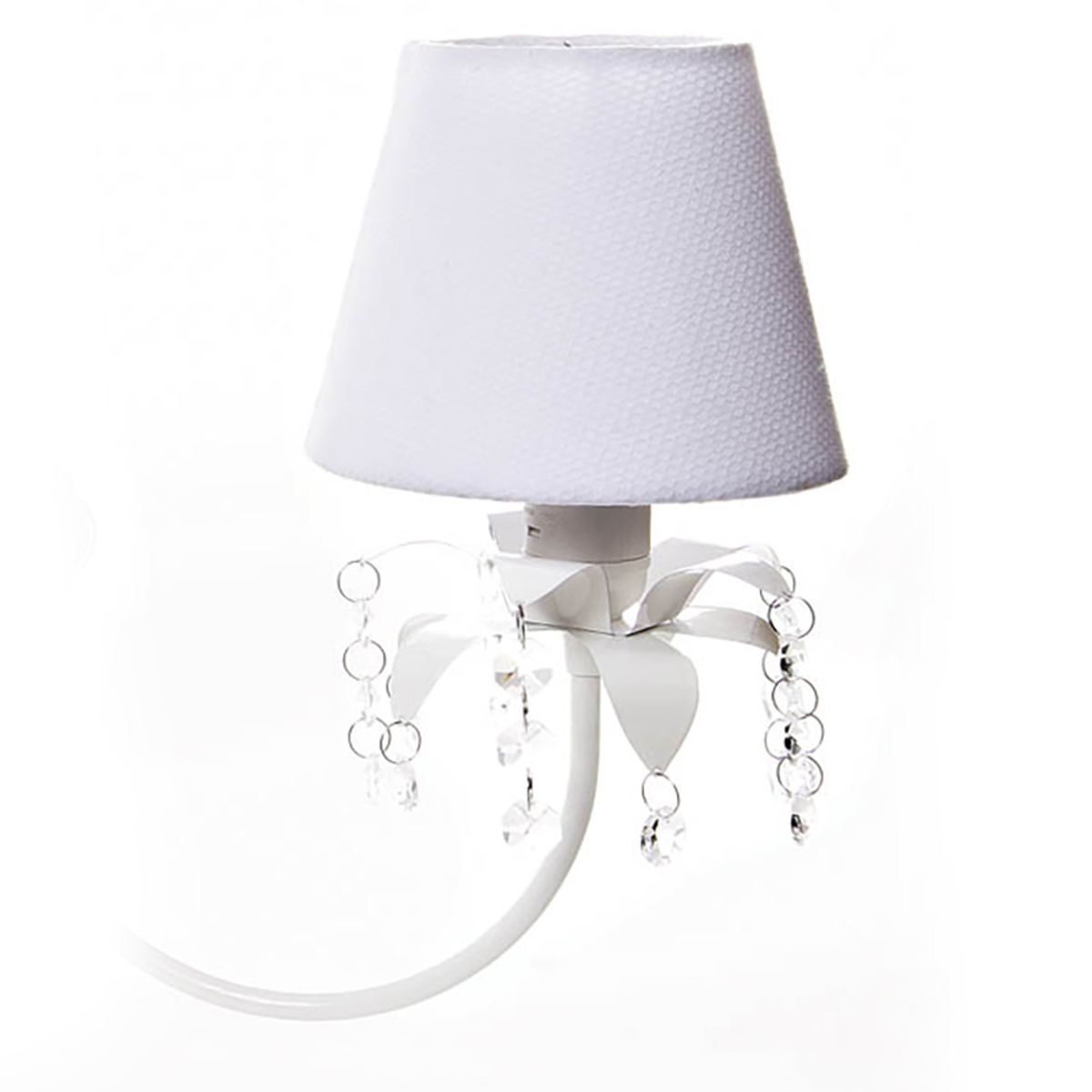 Lustre 3L Primavera Cristais 2 Flores G Branco Quarto Bebê Infantil