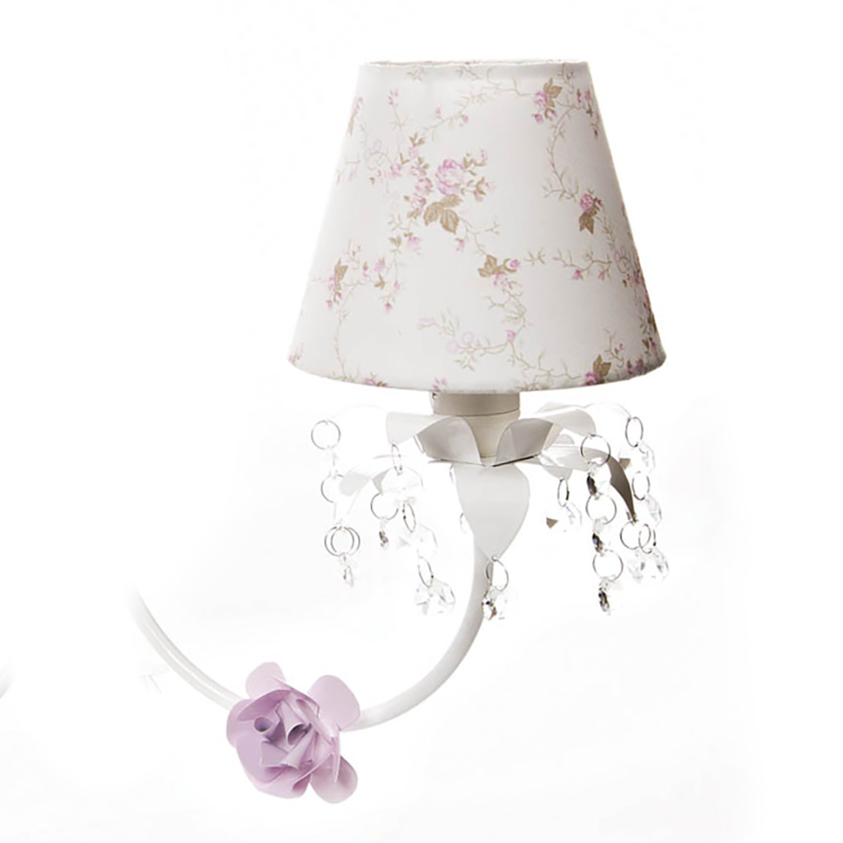Lustre 3L Primavera Cristais 3 Flores P Rosa Quarto Bebê Infantil
