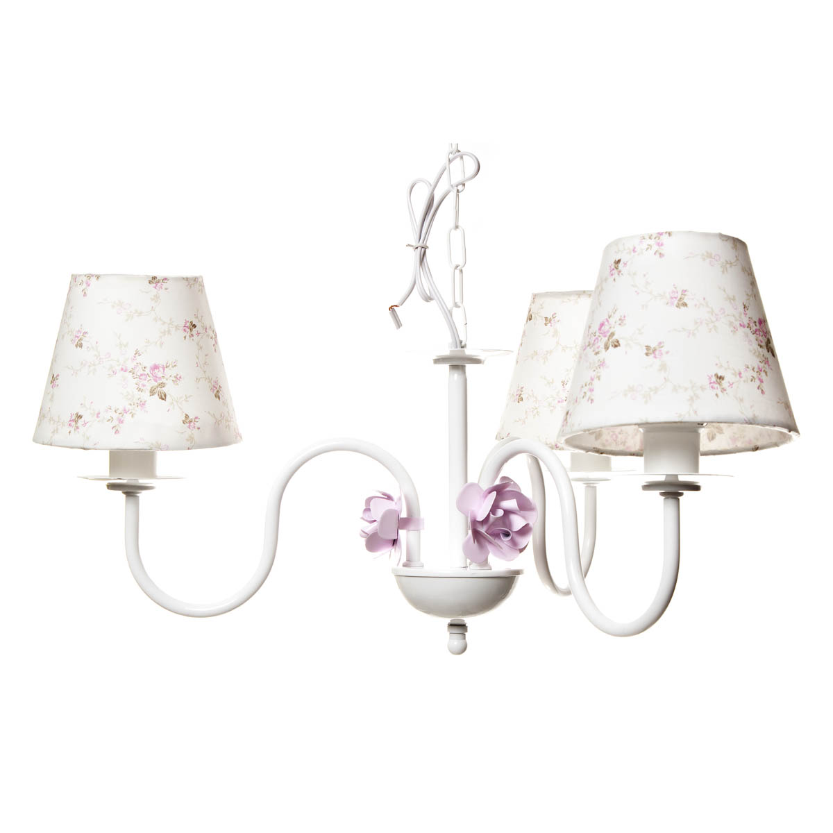 Lustre 3L Simples 3 Flores P Rosa Quarto Bebê Infantil Menina