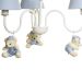 Lustre 3L Simples Com 3 Ursinhos De Boné Quarto Bebê Infantil