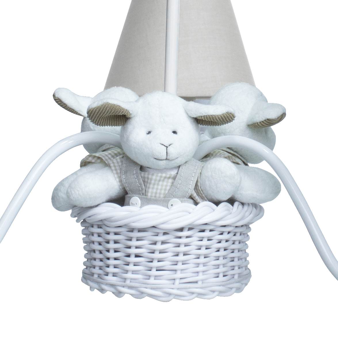 Lustre 3L Toys Carneiro Bege Quarto Bebê Infantil Menino