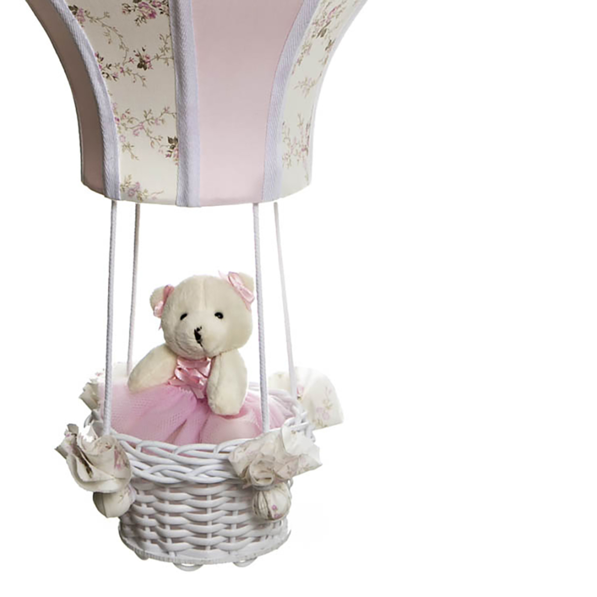Lustre Balão Cintura Ursa Rosa Quarto Bebê Infantil Menina