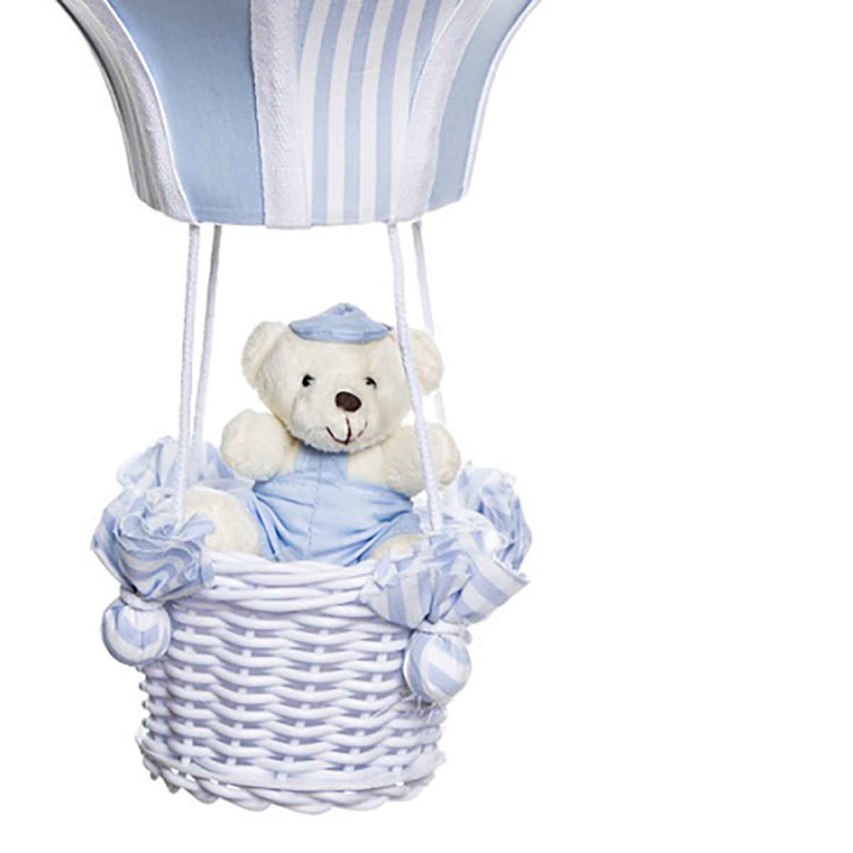 Lustre Balão G Azul Com Ursinho Quarto Bebê Infantil