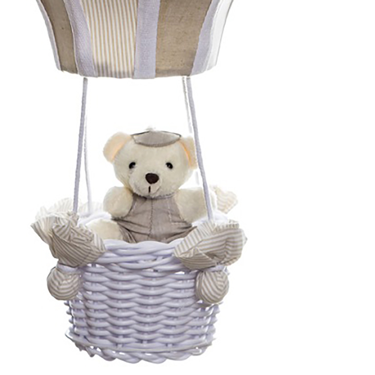 Lustre Balão G Bege Com Ursinho Quarto Bebê Infantil