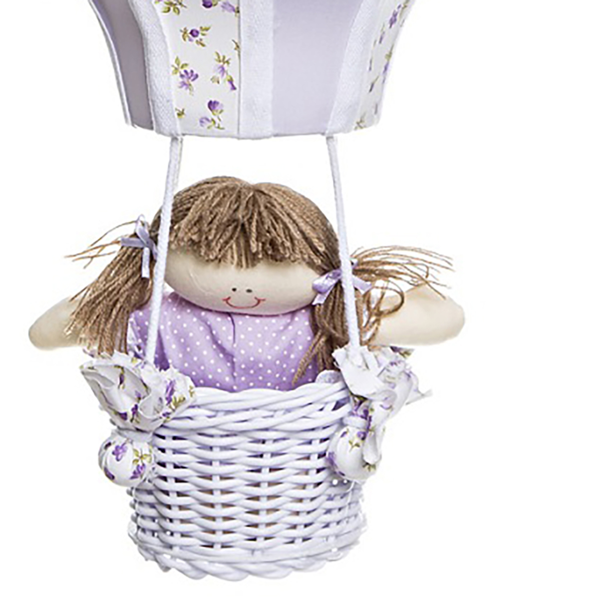 Lustre Balão G Lilás Com Boneca Quarto Bebê Infantil