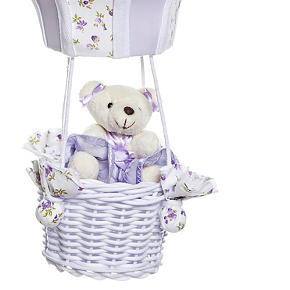 Lustre Balão G Lilás Com Ursinha Quarto Bebê Infantil