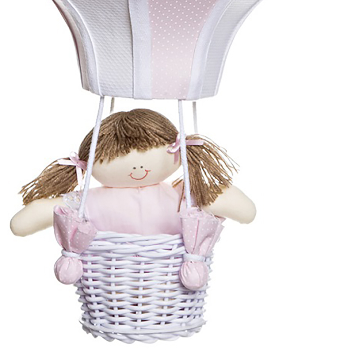 Lustre Balão G Rosa Com Boneca Quarto Bebê Infantil