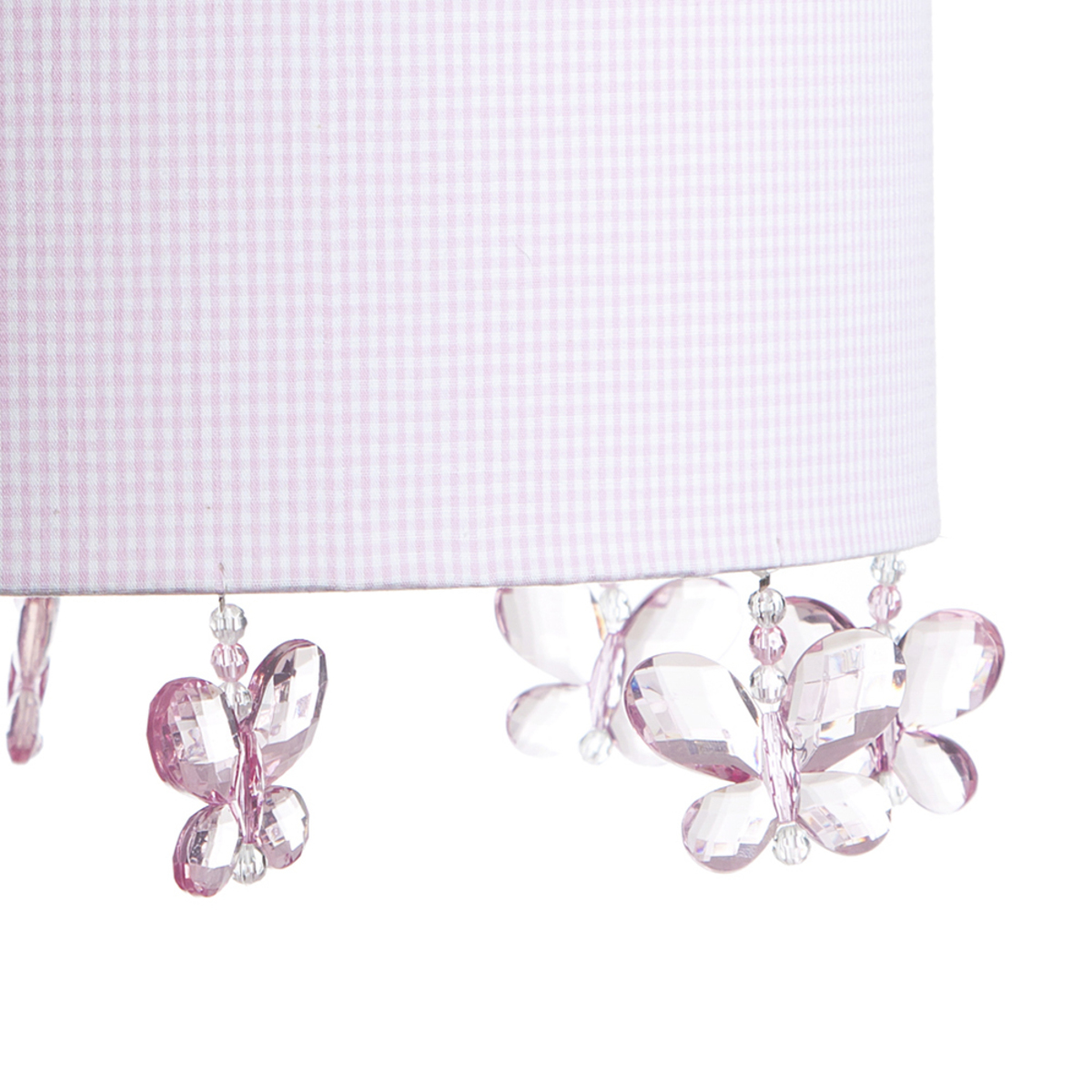 Lustre Tubular Borboleta Rosa Quarto Bebê Infantil